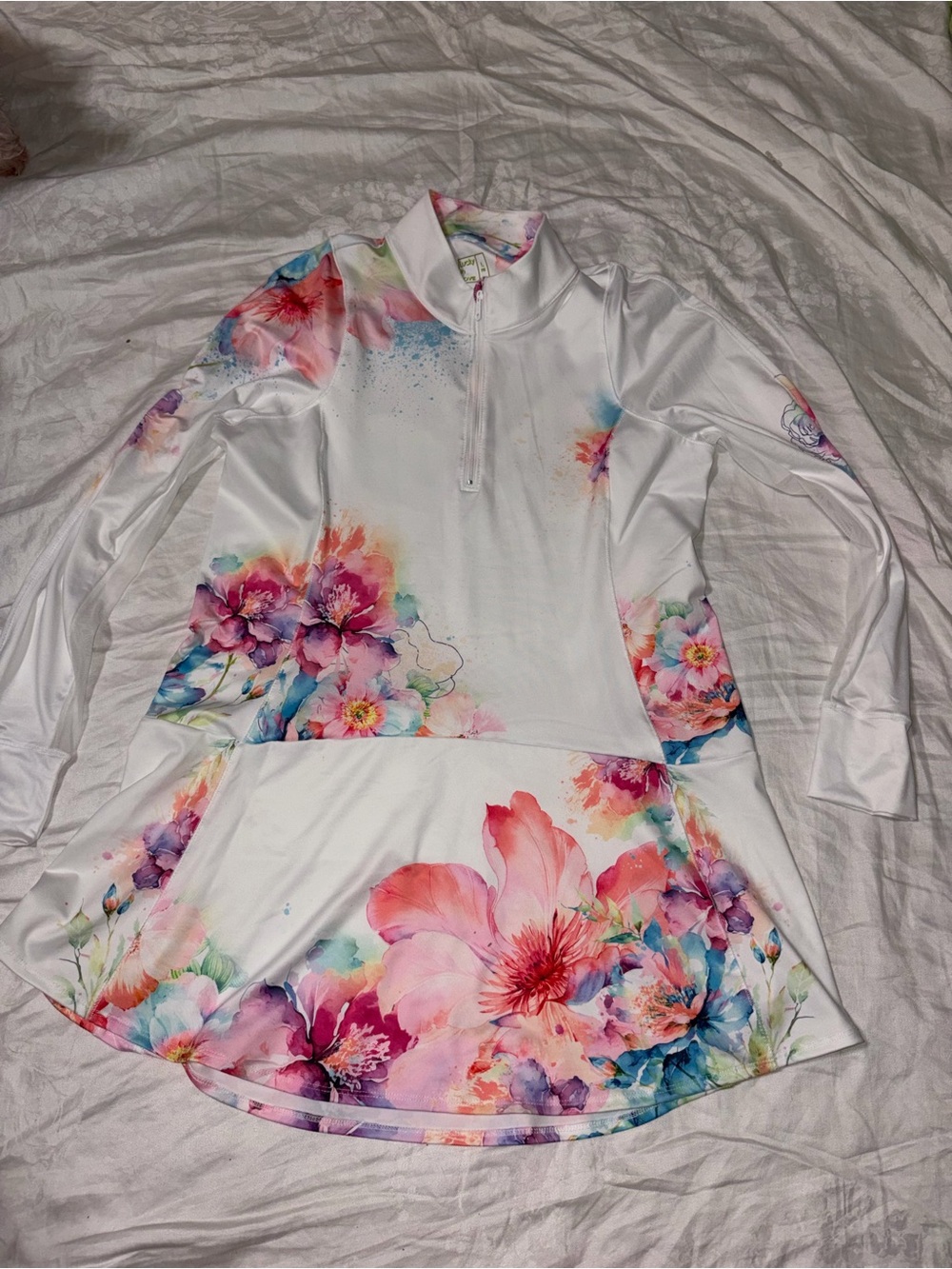 Like new Lucky In Love watercolor floral tennis dress Sz large - Picture 9 of 16